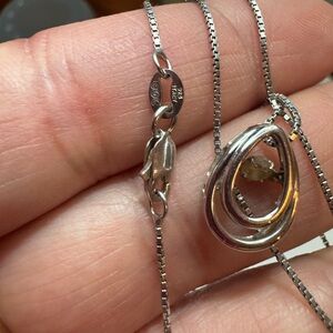 💎 Floating Diamond Pendant Elegant Silver Necklace 925